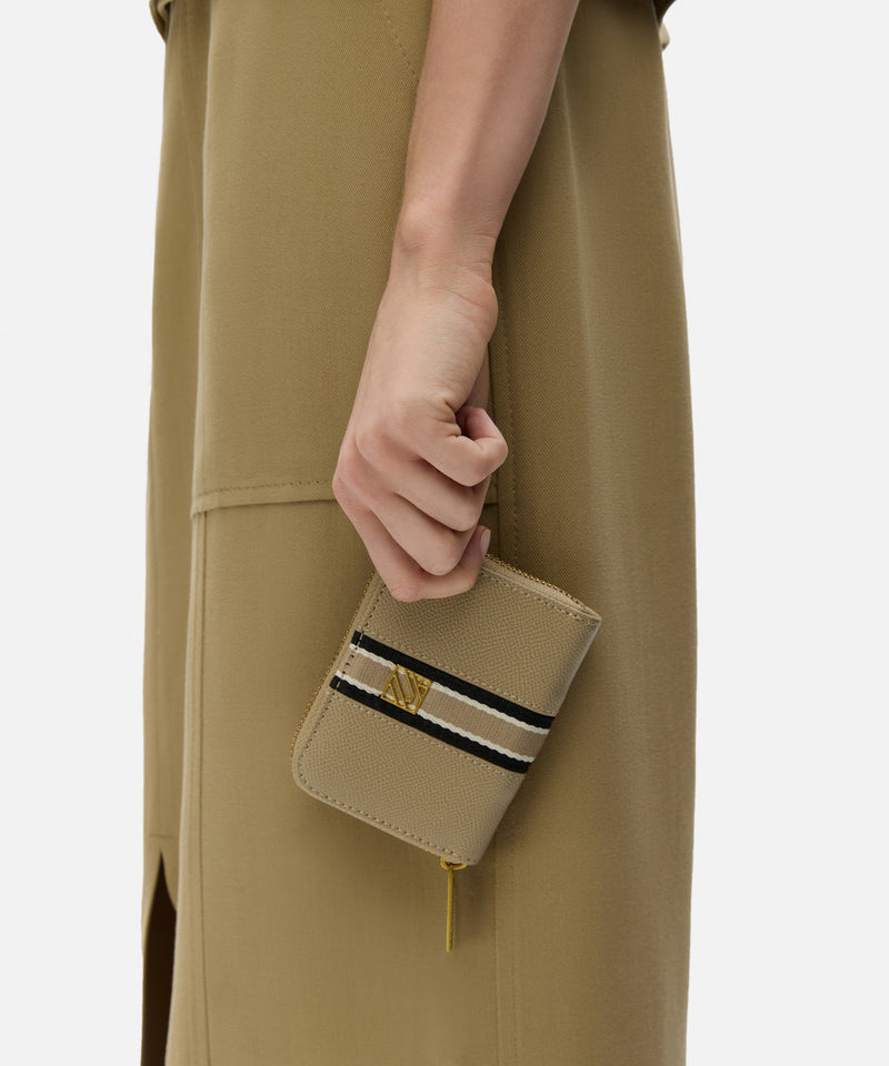 Ipekyol Contrast Striped Wallet Beige