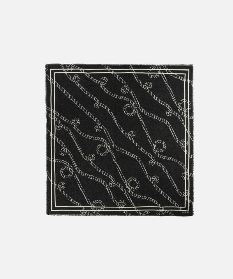 Ipekyol Silk Blend Patterned Scarf Black