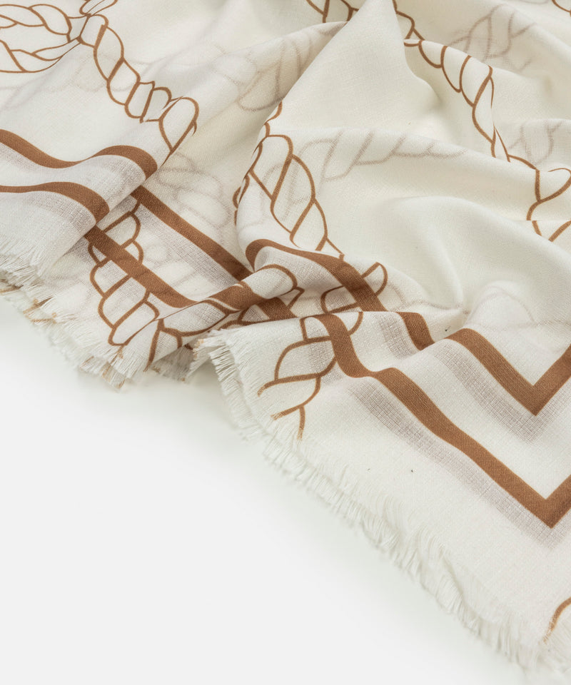 Ipekyol Silk Blend Patterned Scarf Camel