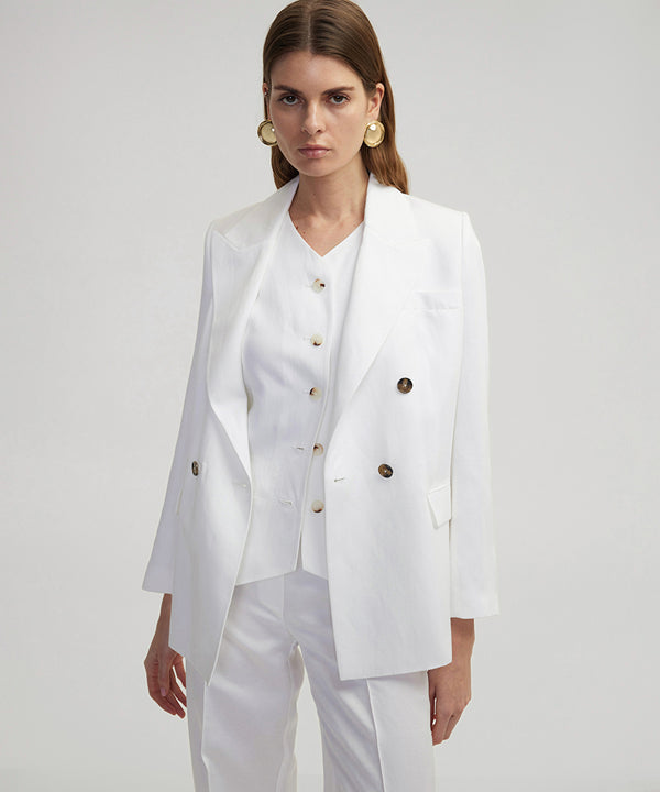 Ipekyol Padded Double Breasted Jacket White