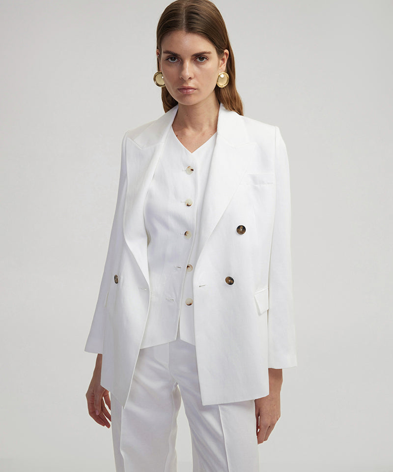 Ipekyol Padded Double Breasted Jacket White