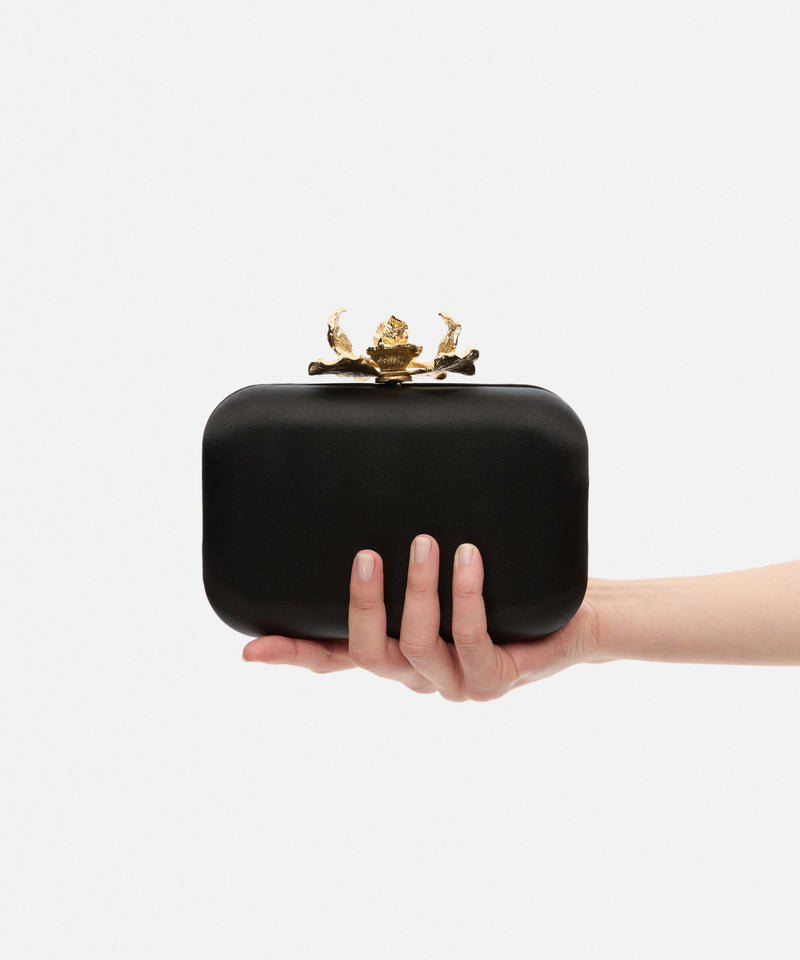 Ipekyol Metal Flower Buckle Clutch Black
