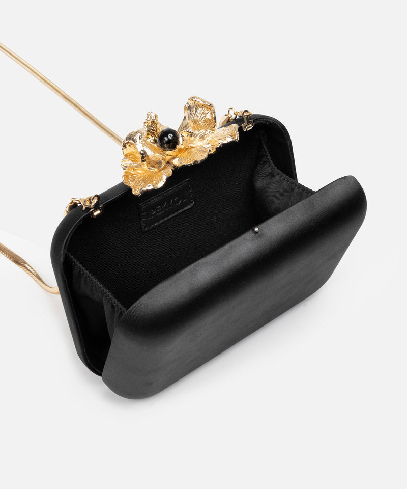 Ipekyol Metal Flower Buckle Clutch Black