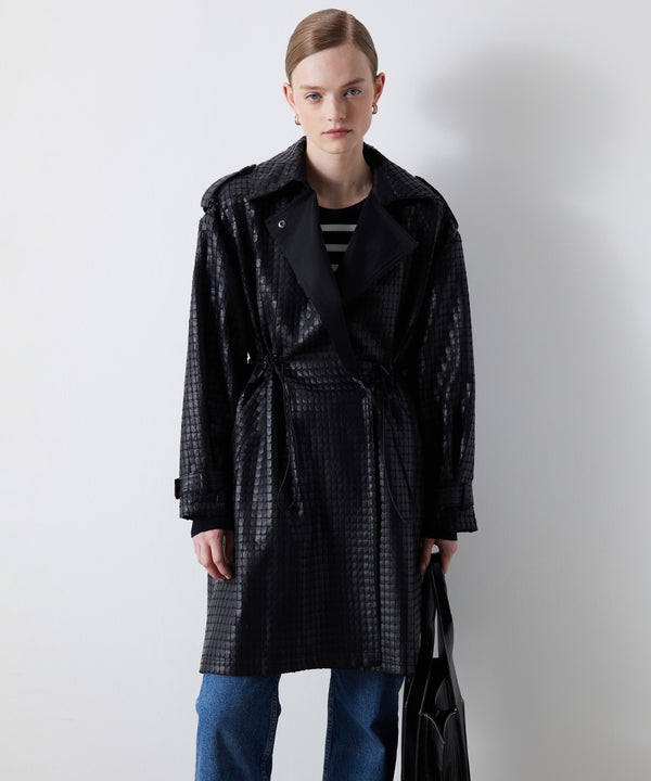 Ipekyol Textured Double-Breasted Coat Black