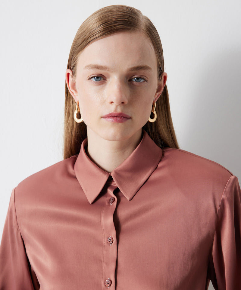 Ipekyol Shiny Textured Shirt Dark Powder