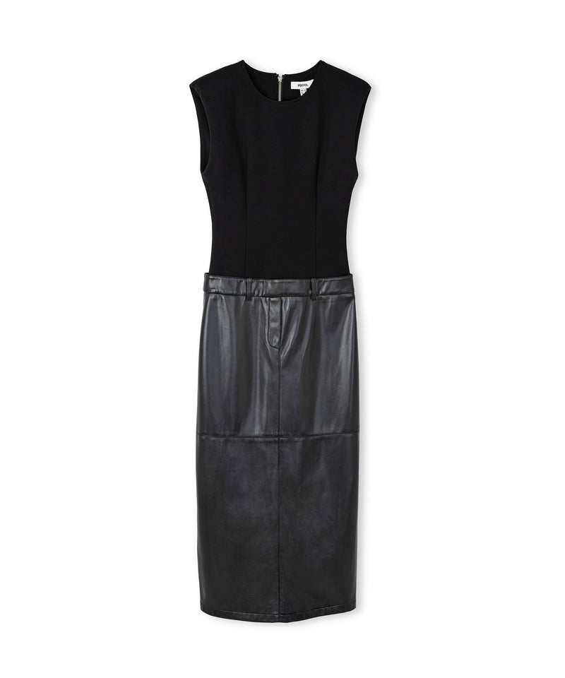 Ipekyol Fabric Mix Padded Dress Black