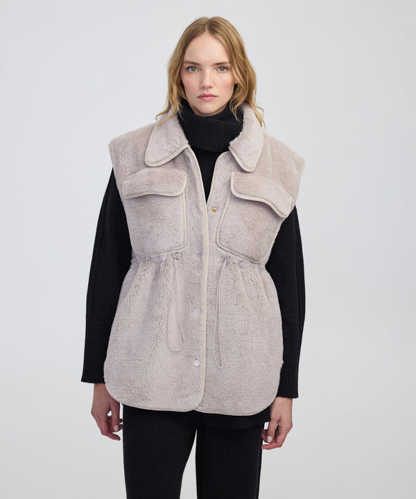 Ipekyol Faux Fur Vest Light Grey