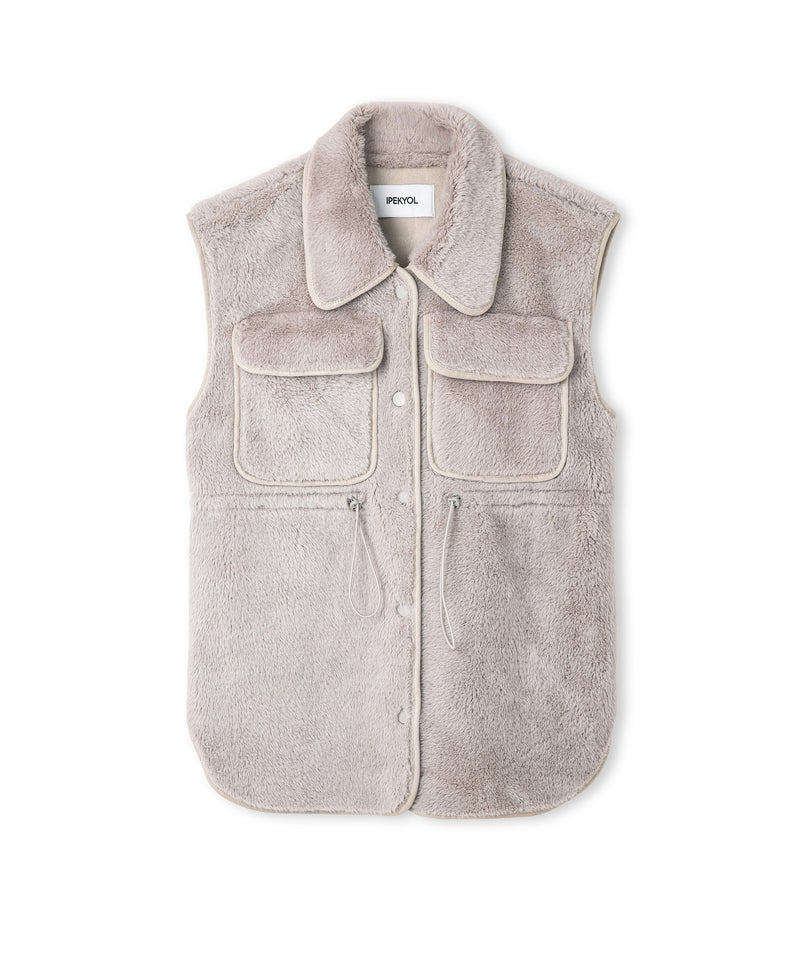 Ipekyol Faux Fur Vest Light Grey
