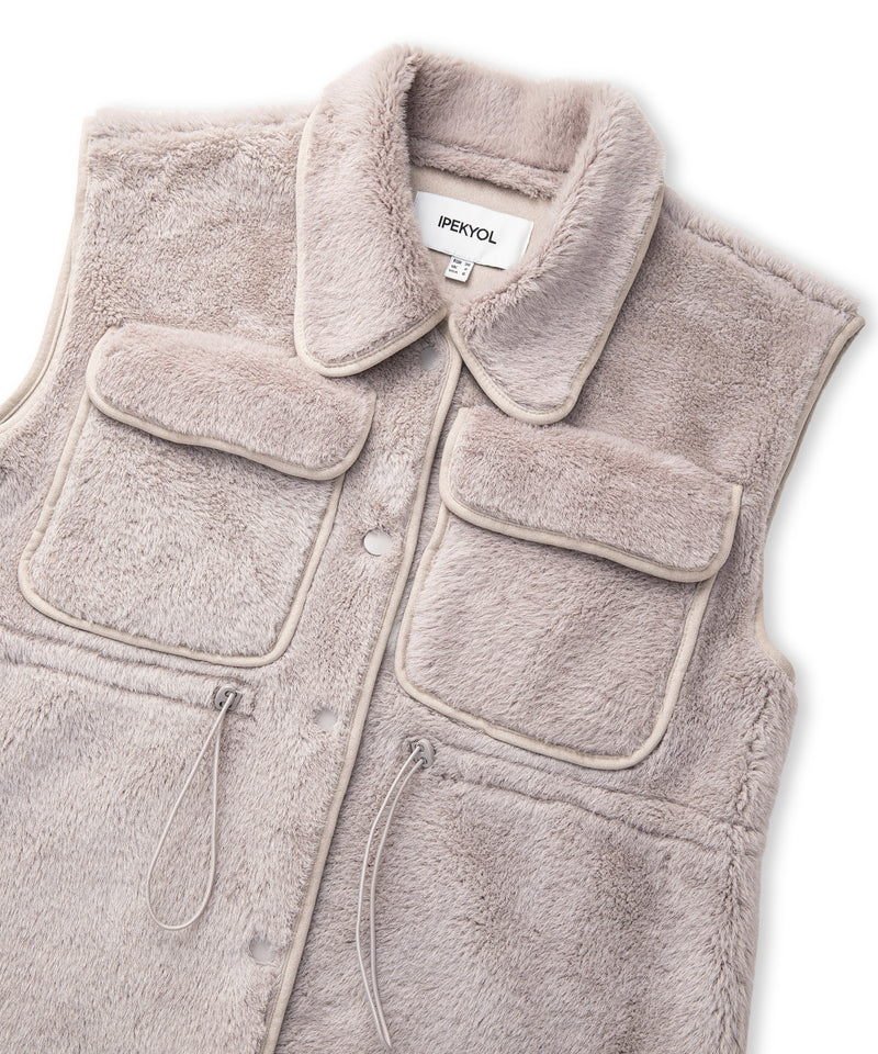 Ipekyol Faux Fur Vest Light Grey