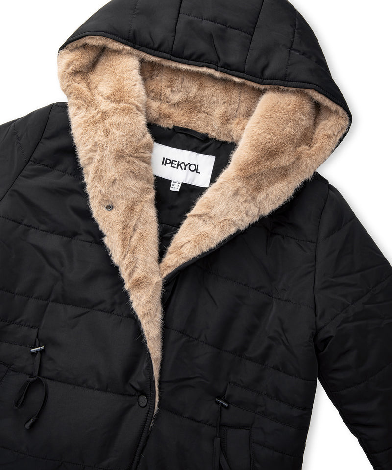 Ipekyol Color Block Jacket With Faux Fur Black