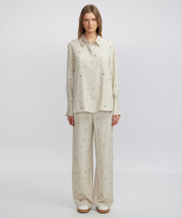 Ipekyol Textured And Embroidered Shirt Stone