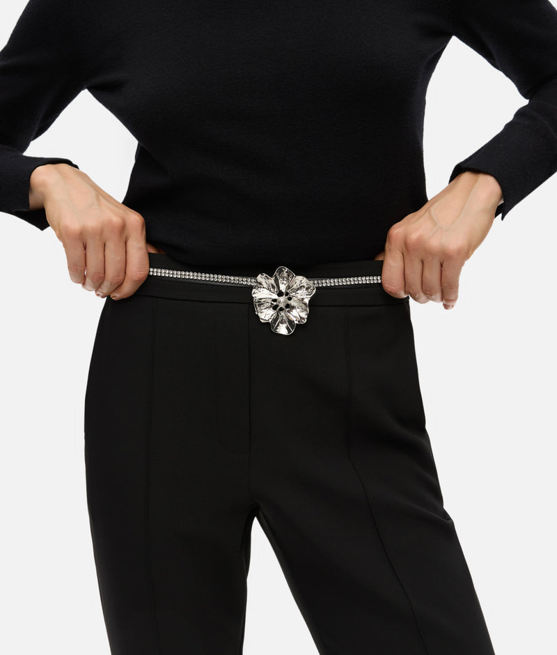 Ipekyol Flower Figured Chain Belt Silver
