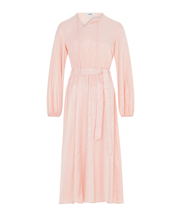 Ipekyol Belted Jacquard Dress Powder