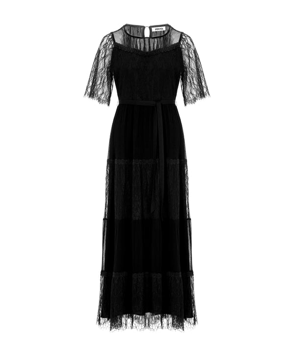 Ipekyol Lace-Trimmed Midi Dress Black