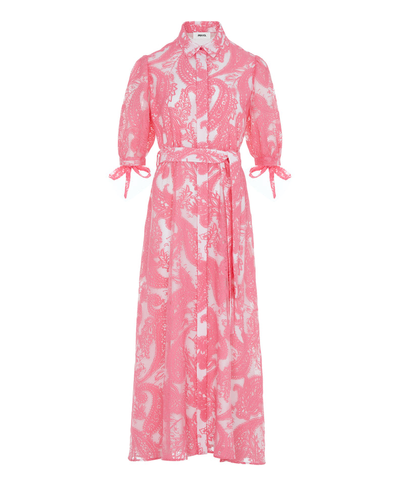Ipekyol Jacquard Balloon-Sleeve Dress Pink