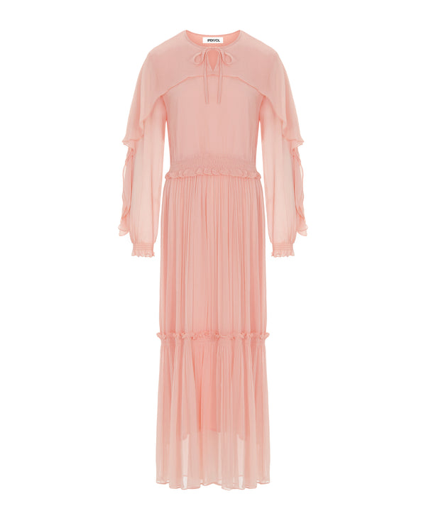 Ipekyol Ruffled Viscose Dress Powder