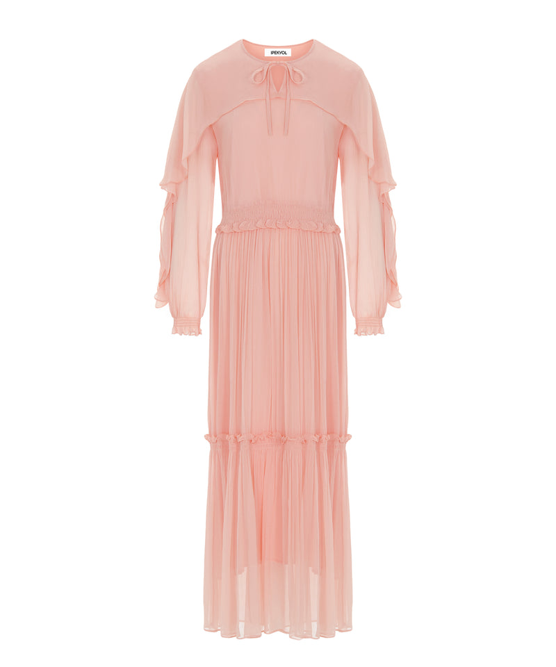 Ipekyol Ruffled Viscose Dress Powder