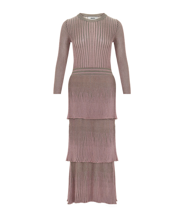 Ipekyol Tiered Hem Knit Dress Powder