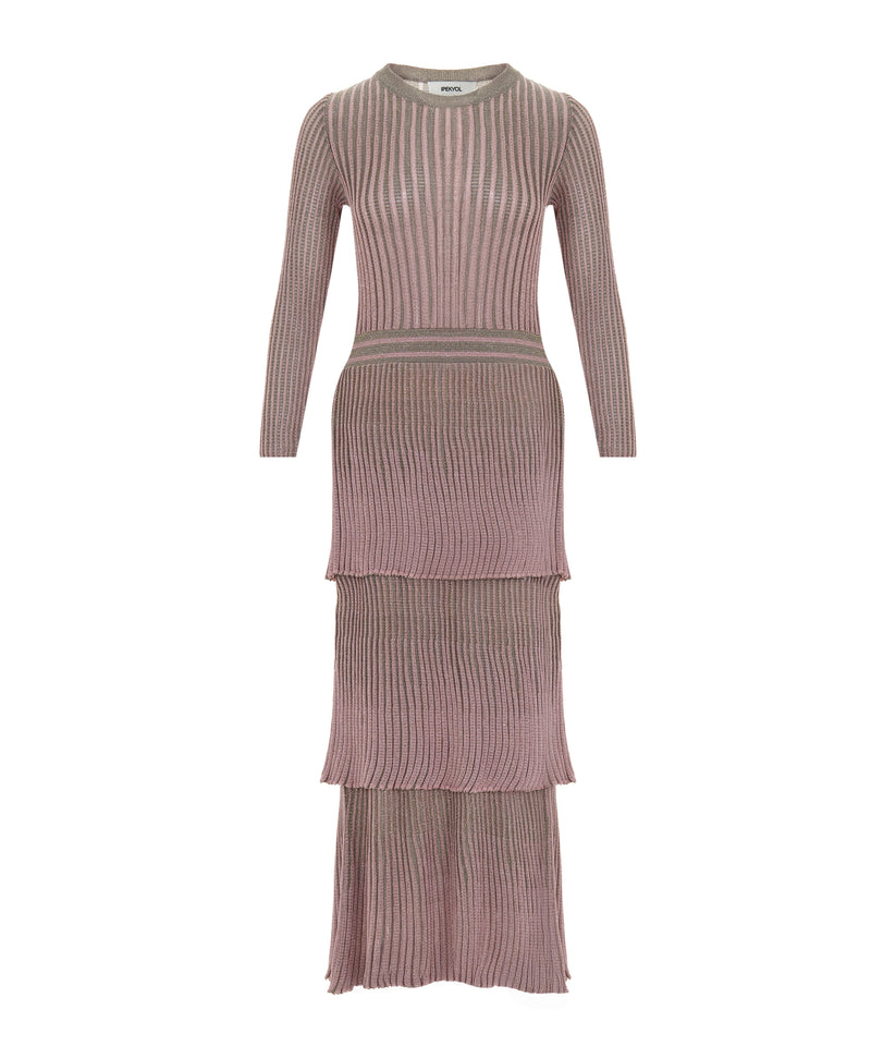 Ipekyol Tiered Hem Knit Dress Powder