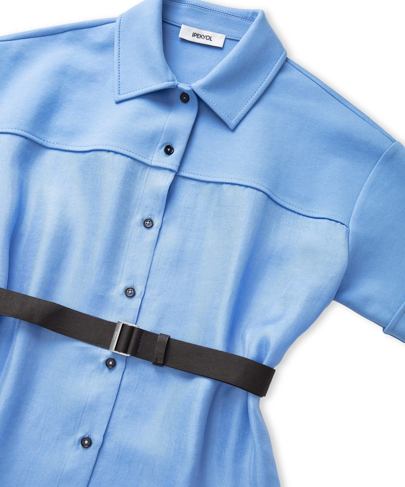 Ipekyol Belted Shirt Dress Blue