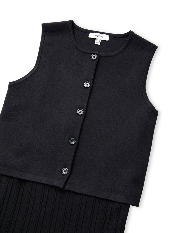 Ipekyol Pleated Knit Midi Dress Black