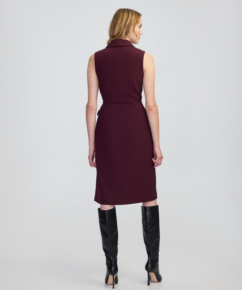 Ipekyol Contrast Button Midi Dress Bordoux