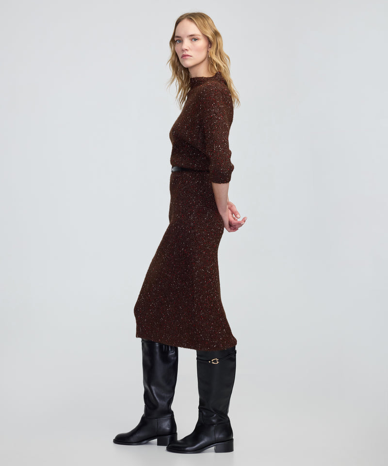 Ipekyol Belted Knit Dress Brown