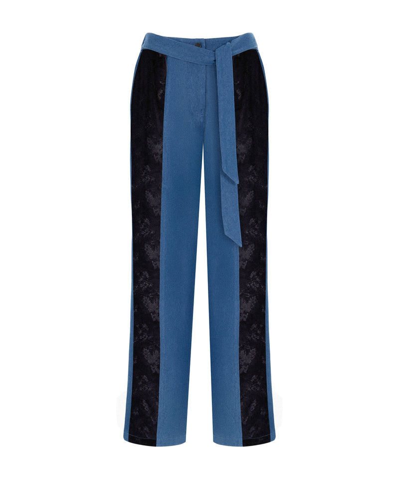 Ipekyol Color-Block Jacquard Trousers Blue
