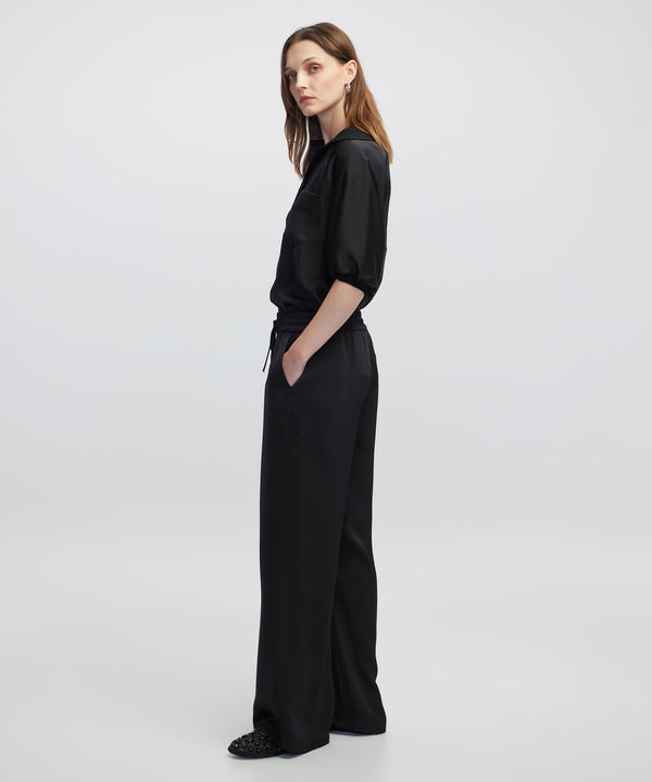 Ipekyol Elastic Waist Wide Leg Trousers Black