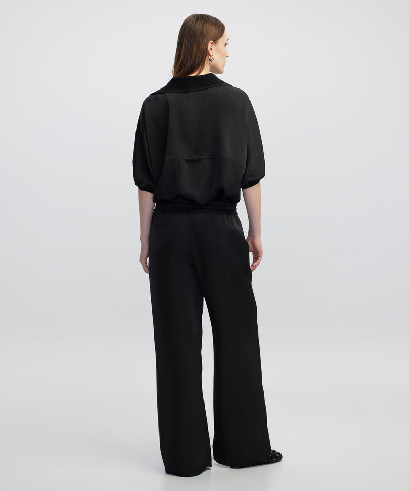 Ipekyol Elastic Waist Wide Leg Trousers Black
