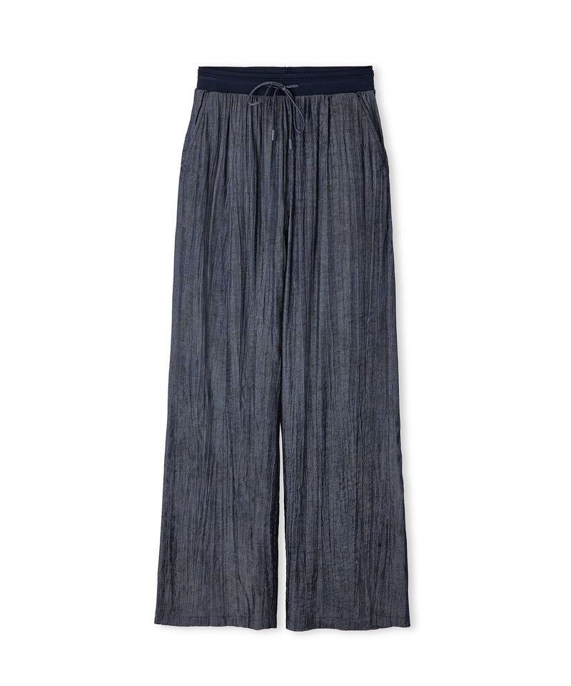 Ipekyol Mixed Media Textured Trousers Indigo