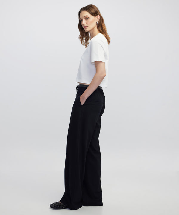 Ipekyol Color-Block Contrast Waist Trousers Black