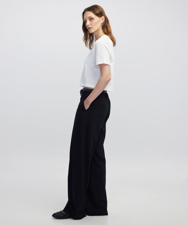 Ipekyol Color-Block Contrast Waist Trousers Black