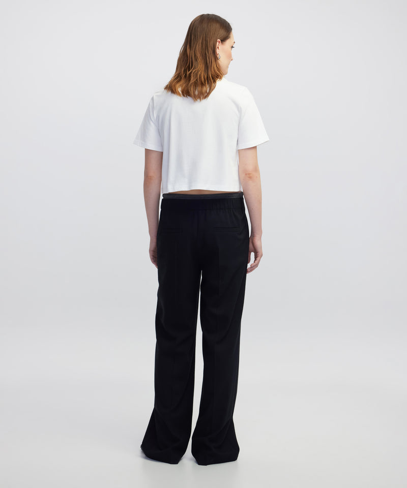 Ipekyol Color-Block Contrast Waist Trousers Black