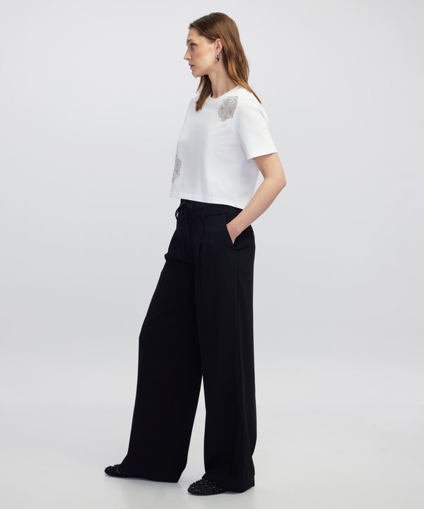 Ipekyol Double Waist Wide Leg Trousers Black
