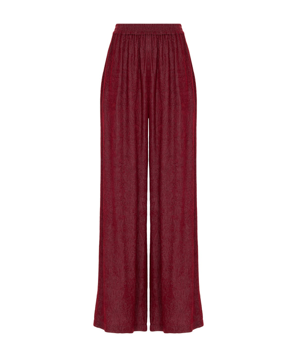 Ipekyol Textured Wide-Leg Trousers Bordoux