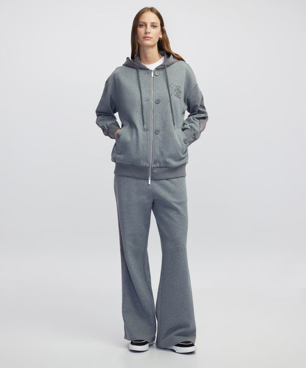 Ipekyol Color-Block Wide-Leg Trousers Grey Melange