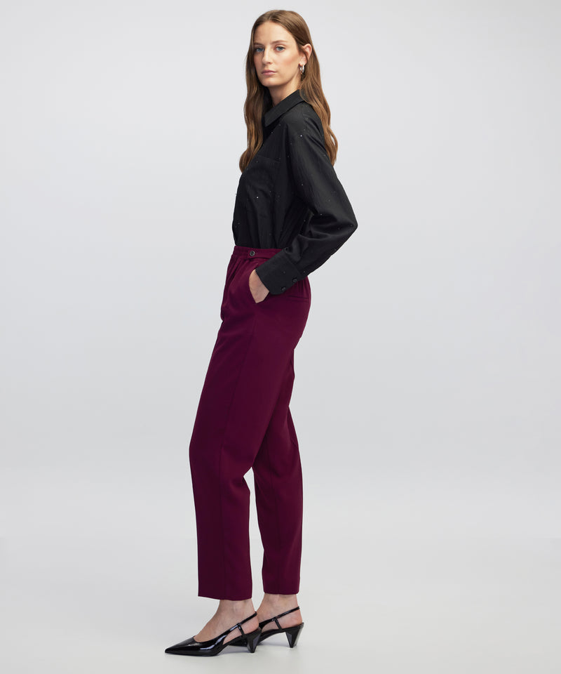 Ipekyol Elastic Waist Carrot Trousers Bordoux