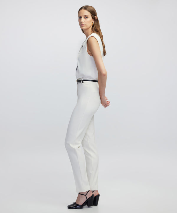 Ipekyol Elastic-Back Skinny Trousers Cream