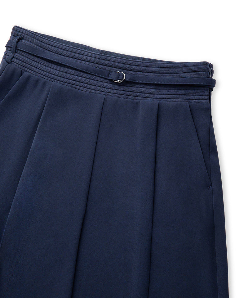 Ipekyol Mixed Wide-Leg Trousers With Belt Navy