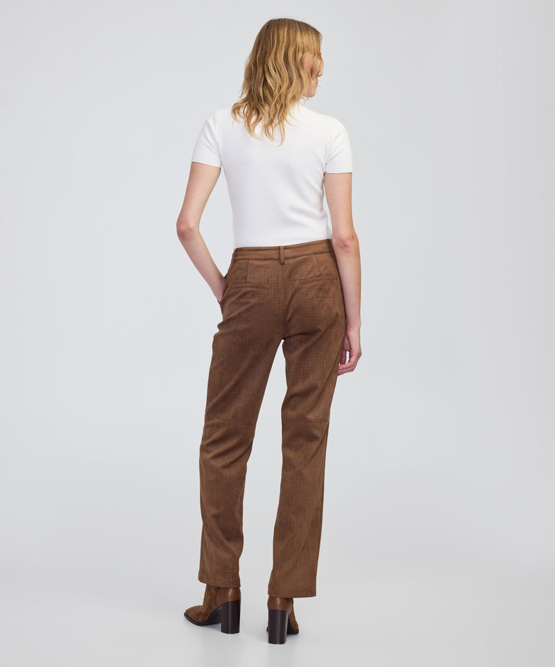 Ipekyol Croc-Effect Straight-Leg Trousers Rust