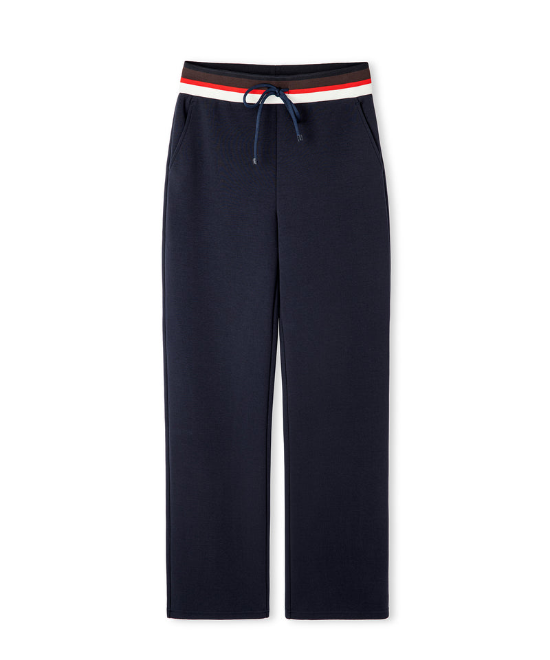 Ipekyol Contrast Waist Wide-Leg Trousers Navy