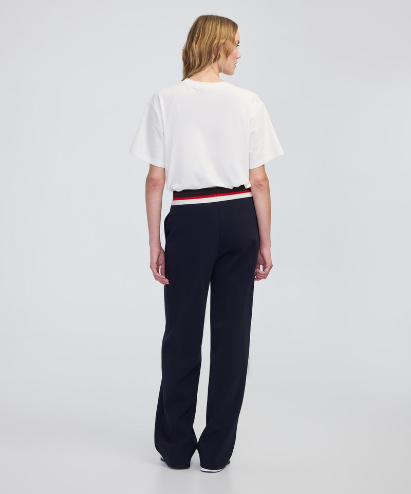 Ipekyol Contrast Waist Wide-Leg Trousers Navy