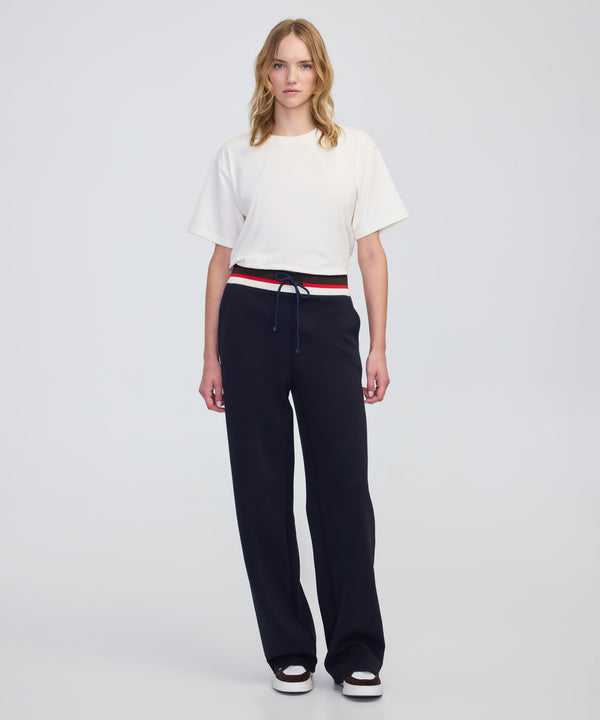 Ipekyol Contrast Waist Wide-Leg Trousers Navy