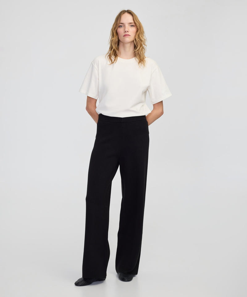 Ipekyol Wide Leg Fit Knit Trousers Black