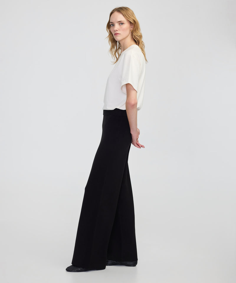 Ipekyol Wide Leg Fit Knit Trousers Black