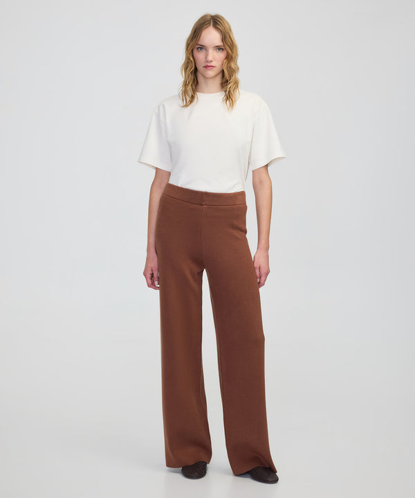 Ipekyol Wide Leg Fit Knit Trousers Caramel