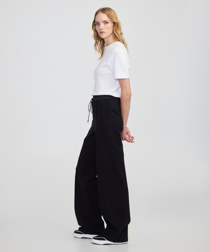 Ipekyol Mixed Wide-Leg Trousers Black
