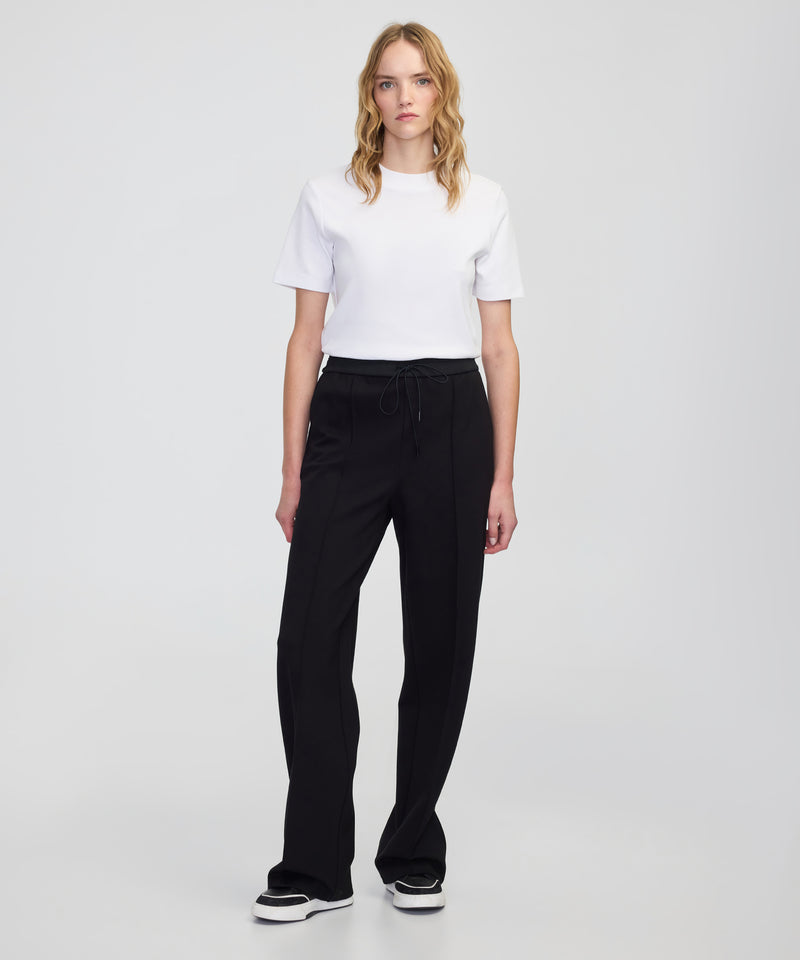 Ipekyol Mixed Wide-Leg Trousers Black