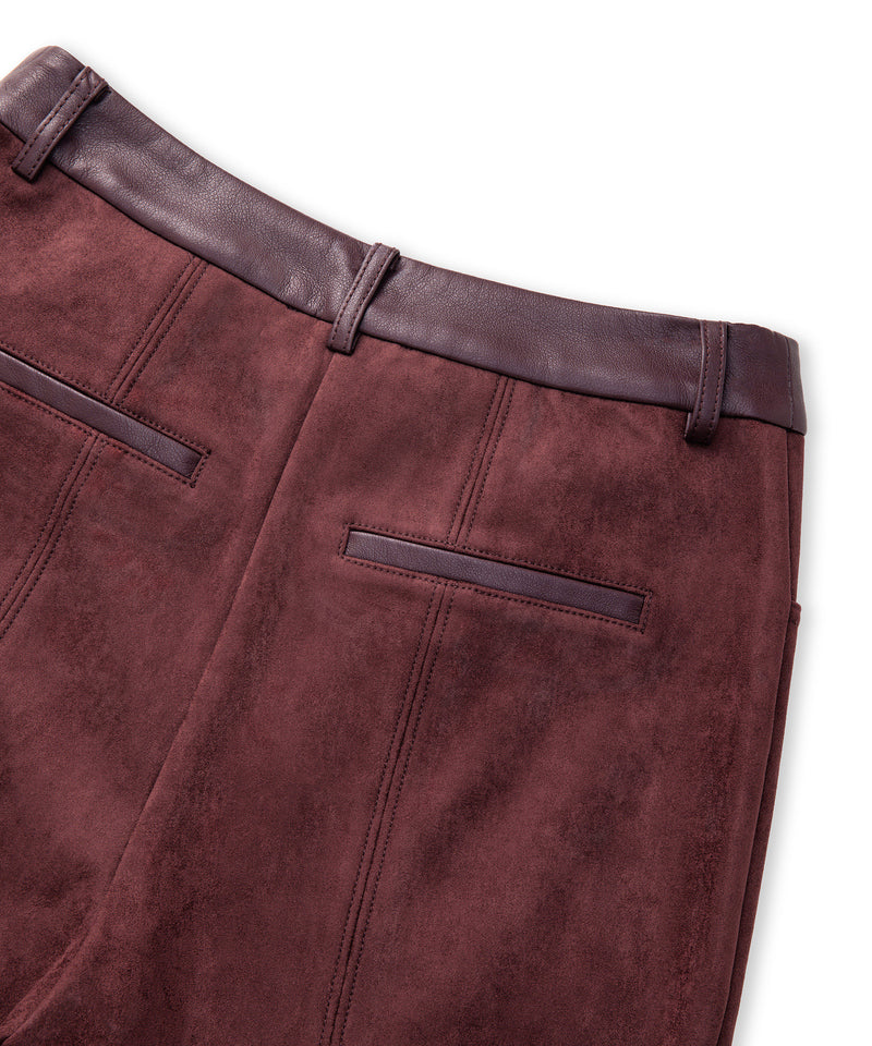 Ipekyol Suede-Effect Straight-Leg Trousers Dark Purple